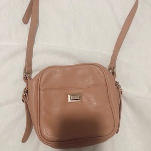 Faux leather nude crossbody bag